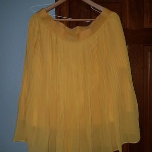 Pleated Yellow Skirt
